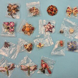 Joan River Brooch Lot Collection 17 - Rare Dragonfly and Cardinal